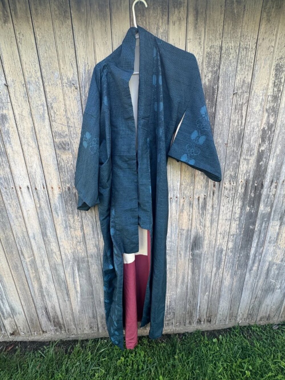 Vintage Men's Japanese Cotton Kimono Japan 55" Total Length Used Cotton? Stains